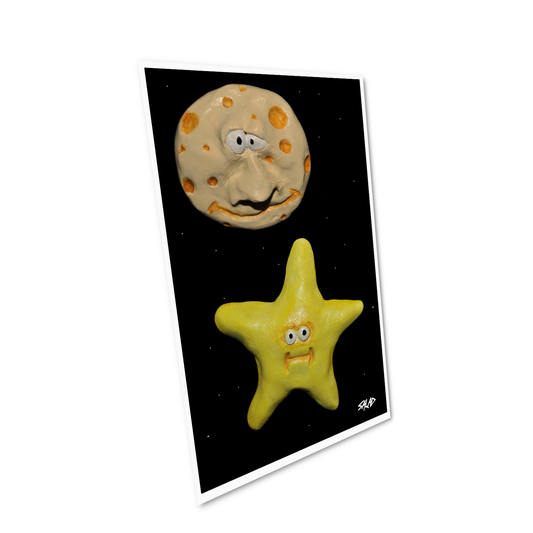 Star and Moon Print