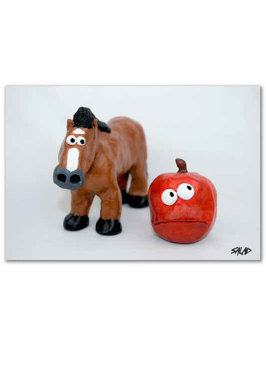 Horse and Apple Poster