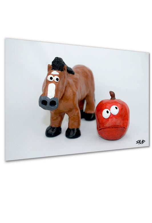 Horse and Apple Poster