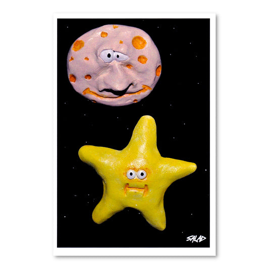 Star and Moon Print