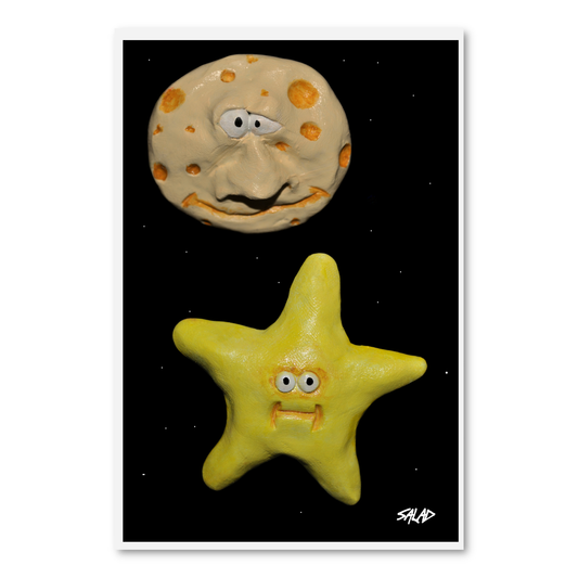 Star and Moon Print